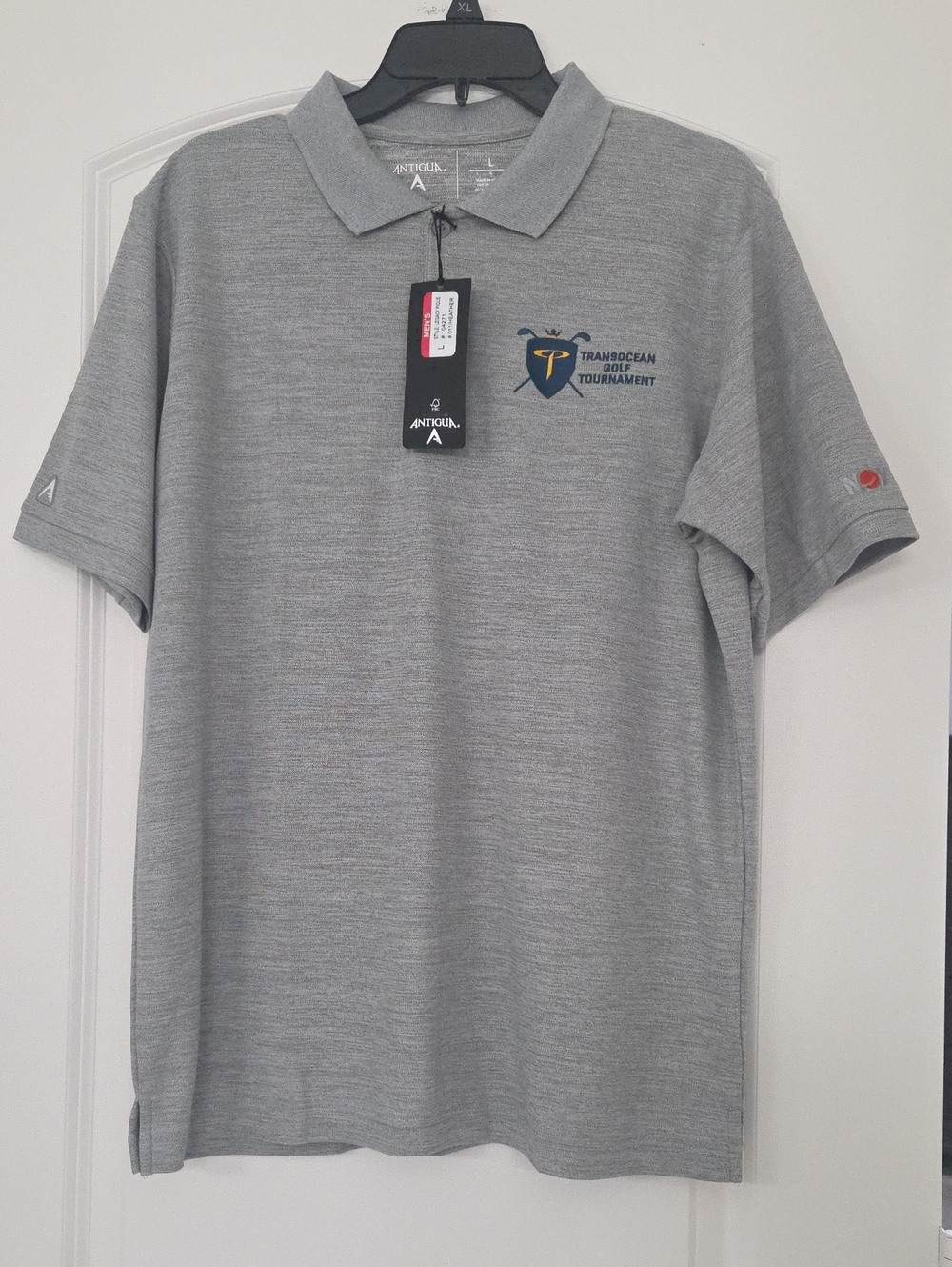 NWT Nice Gray Golf Shirt By Antigua From A Golf Tournament In Houston. New!